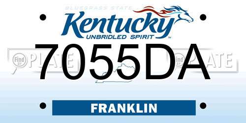 7055DA Kentucky License Plate