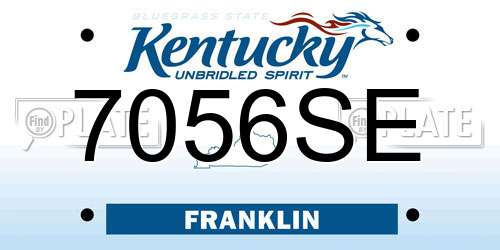 7056SE Kentucky License Plate