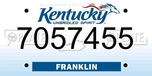 7057455 Kentucky License Plate