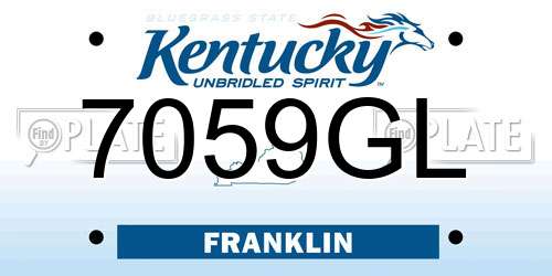 7059GL Kentucky License Plate