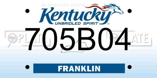 705B04 Kentucky License Plate