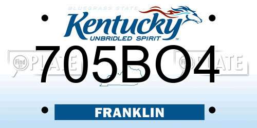 705BO4 Kentucky License Plate