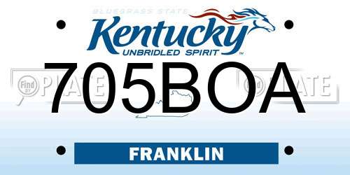 705BOA Kentucky License Plate