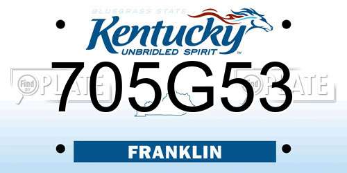 705G53 Kentucky License Plate