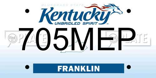 705MEP Kentucky License Plate