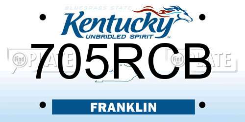 705RCB Kentucky License Plate