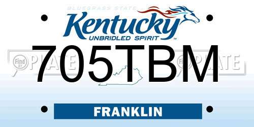 705TBM Kentucky License Plate