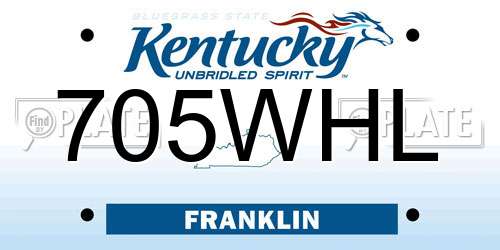 705WHL Kentucky License Plate