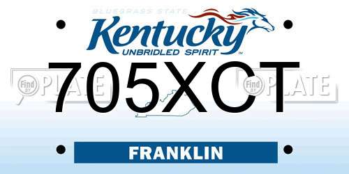705XCT Kentucky License Plate