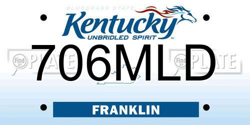 706MLD Kentucky License Plate