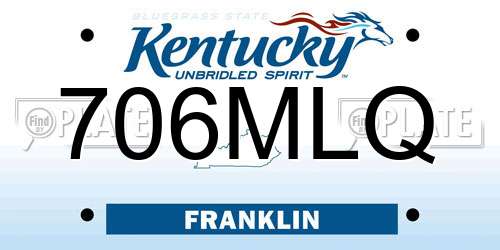 706MLQ Kentucky License Plate