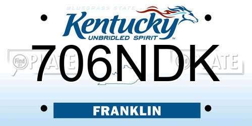 706NDK Kentucky License Plate