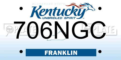706NGC Kentucky License Plate