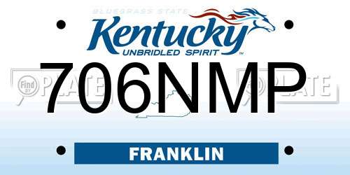 706NMP Kentucky License Plate