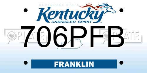 706PFB Kentucky License Plate