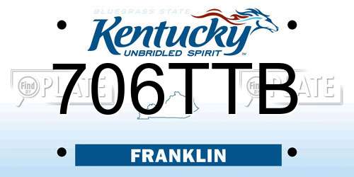706TTB Kentucky License Plate