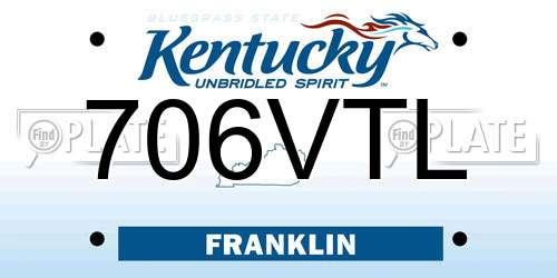 706VTL Kentucky License Plate