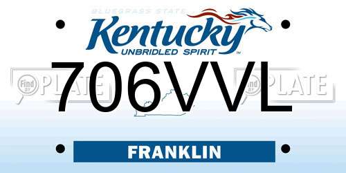 706VVL Kentucky License Plate
