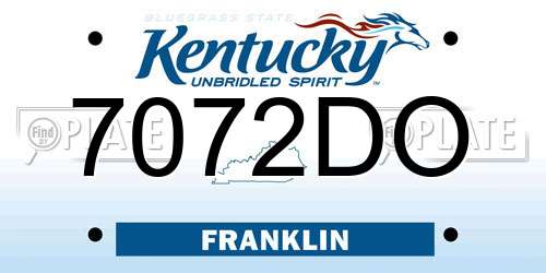 7072DO Kentucky License Plate
