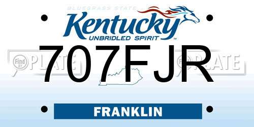 707FJR Kentucky License Plate