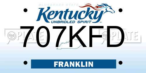 707KFD Kentucky License Plate