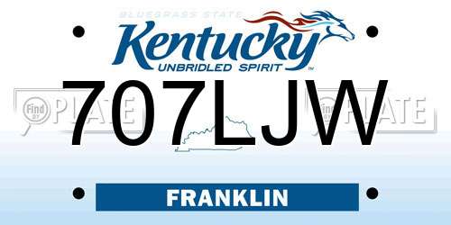 707LJW Kentucky License Plate