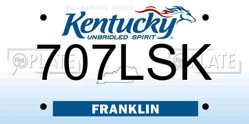 707LSK Kentucky License Plate