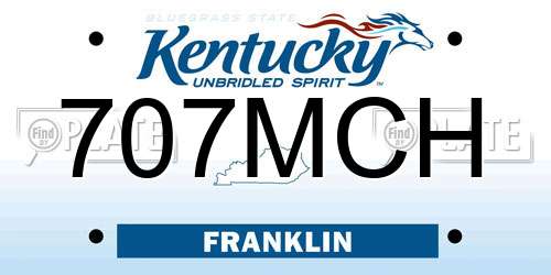 707MCH Kentucky License Plate