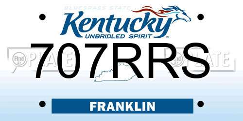 707RRS Kentucky License Plate