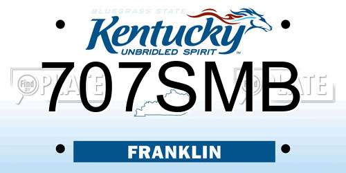 707SMB Kentucky License Plate