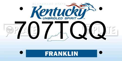 707TQQ Kentucky License Plate