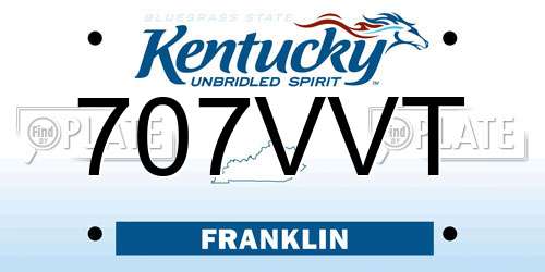707VVT Kentucky License Plate