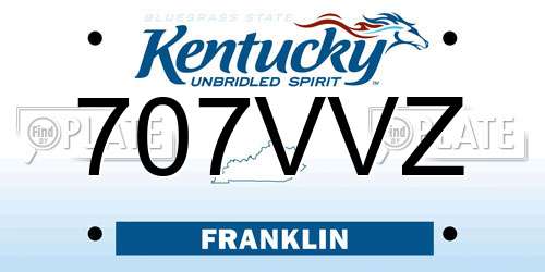 707VVZ Kentucky License Plate