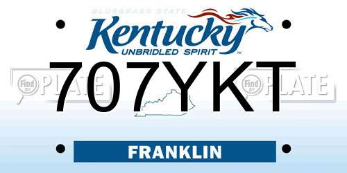 707YKT Kentucky License Plate