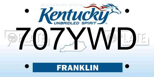 707YWD Kentucky License Plate