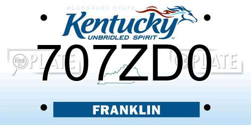707ZD0 Kentucky License Plate