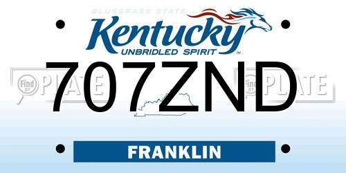 707ZND Kentucky License Plate