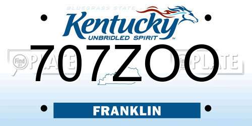 707ZOO Kentucky License Plate