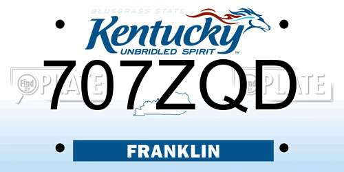 707ZQD Kentucky License Plate