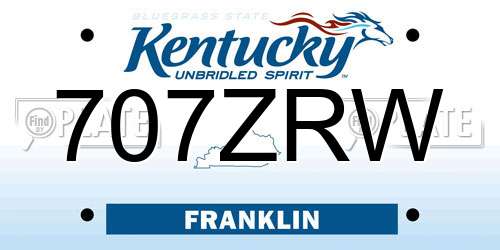 707ZRW Kentucky License Plate