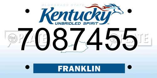 7087455 Kentucky License Plate