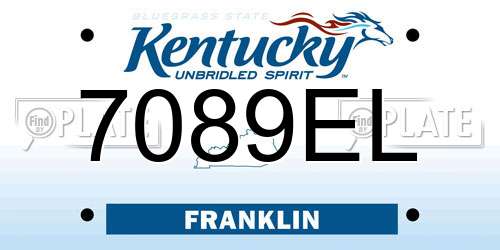 7089EL Kentucky License Plate