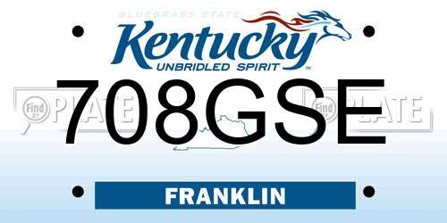 708GSE Kentucky License Plate