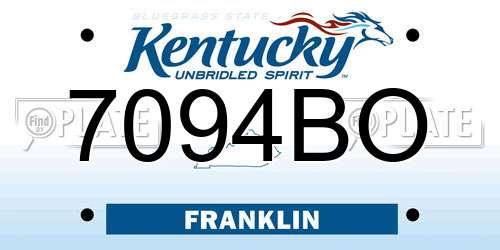 7094BO Kentucky License Plate
