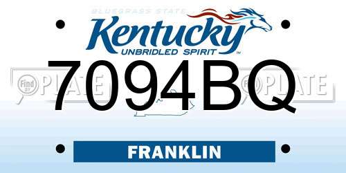 7094BQ Kentucky License Plate