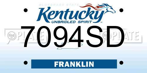 7094SD Kentucky License Plate
