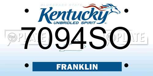 7094SO Kentucky License Plate