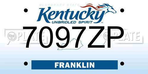 7097ZP Kentucky License Plate
