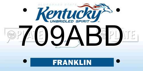 709ABD Kentucky License Plate