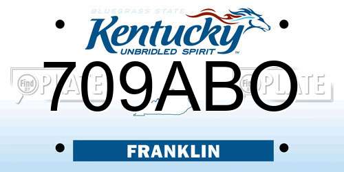 709ABO Kentucky License Plate